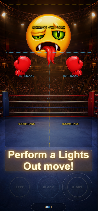 Emoji Boxing lights out fight screen